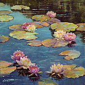 Картины и панно handmade. Livemaster - original item Oil painting water Lilies, order a picture on canvas. Handmade.