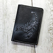 Сумки и аксессуары handmade. Livemaster - original item Passport cover with Scorpio painting. Handmade.