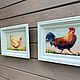 Oil paintings, diptych, 'Chicken stories', framed. Pictures. Zhanne Shepetova. My Livemaster. Фото №4