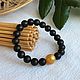 Bracelet from Baltic amber series Black amber, insert is honey. Bead bracelet. Mark Amberstein, sale amber products. My Livemaster. Фото №5