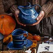 Посуда handmade. Livemaster - original item Tableware sets 2nd class Sky valinora Teapot and 2 tea pairs 200 ml. Handmade.