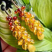 Copy of Earrings with pearls and amber