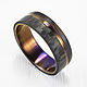 A colored titanium ring with carbon fiber and wood, Rings, Moscow,  Фото №1