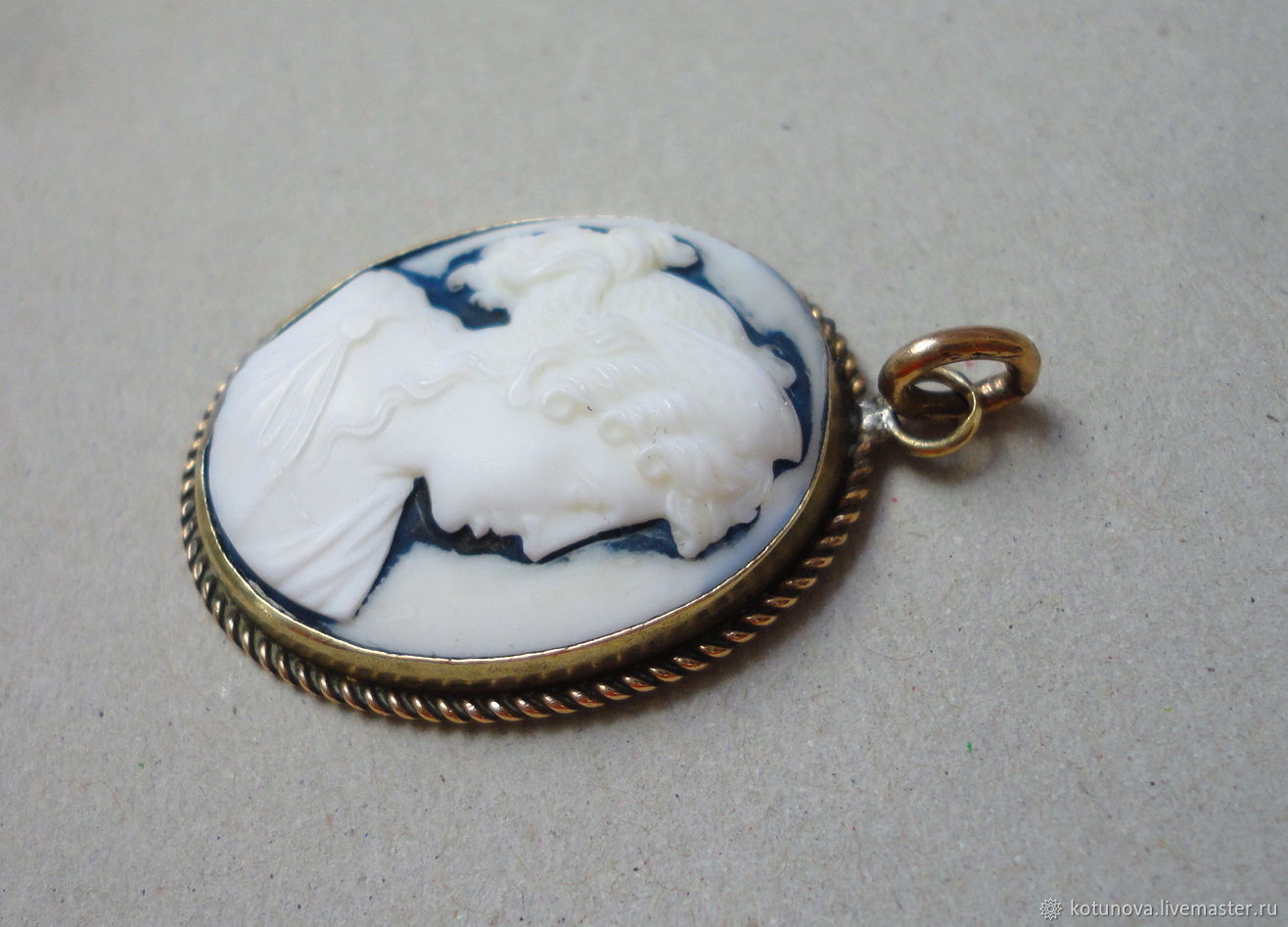 1880 1900. Винтажный медальон Камея. Кулон Камея. Кулон Камея голубая. Кулон с лазуритом Камея.