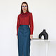 Blusa de algodón rojo Terracota blusa oficina Borgoña negocios directos. Blouses. mozaika-rus. Ярмарка Мастеров.  Фото №5