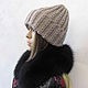 Beanie hat in gray- beige color, half-wool. Caps. Cozy corner (nadejdamoshkina). My Livemaster. Фото №6