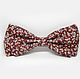 Bow tie Burgundy with beige flowers and purple berries, Ties, Moscow,  Фото №1