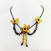 Украшения handmade. Livemaster - original item Amber necklace Flowers made of natural stone Baltic amber. Handmade.