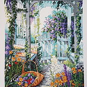 Картины и панно handmade. Livemaster - original item garden gate. Hand embroidery. Dimensions 13692 Garden Gate. Handmade.