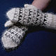Women's knitted mittens White and black. Mittens. Warm Yarn. My Livemaster. Фото №4