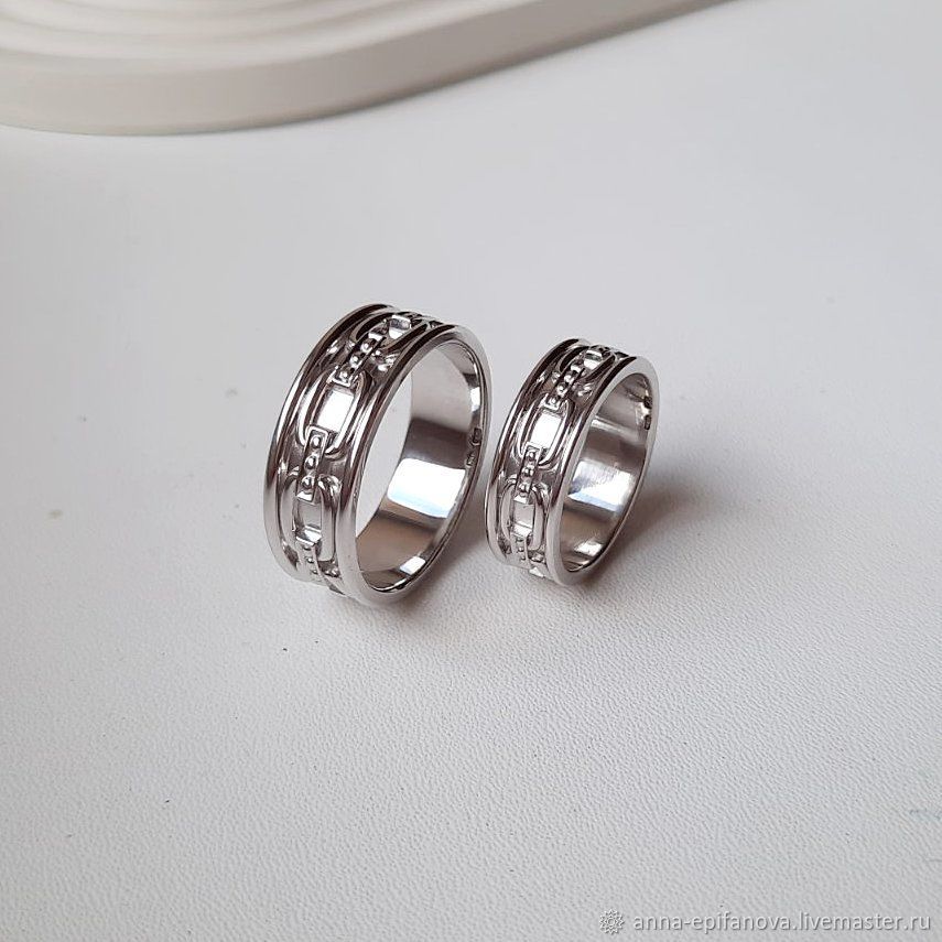 Pair of wedding rings with silver chain (Ob19), Engagement rings, Chelyabinsk,  Фото №1