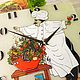 Часы настенные кухонные Повар,30 см. Часы классические. Светлана Акварели на стекле. Ярмарка Мастеров.  Фото №4