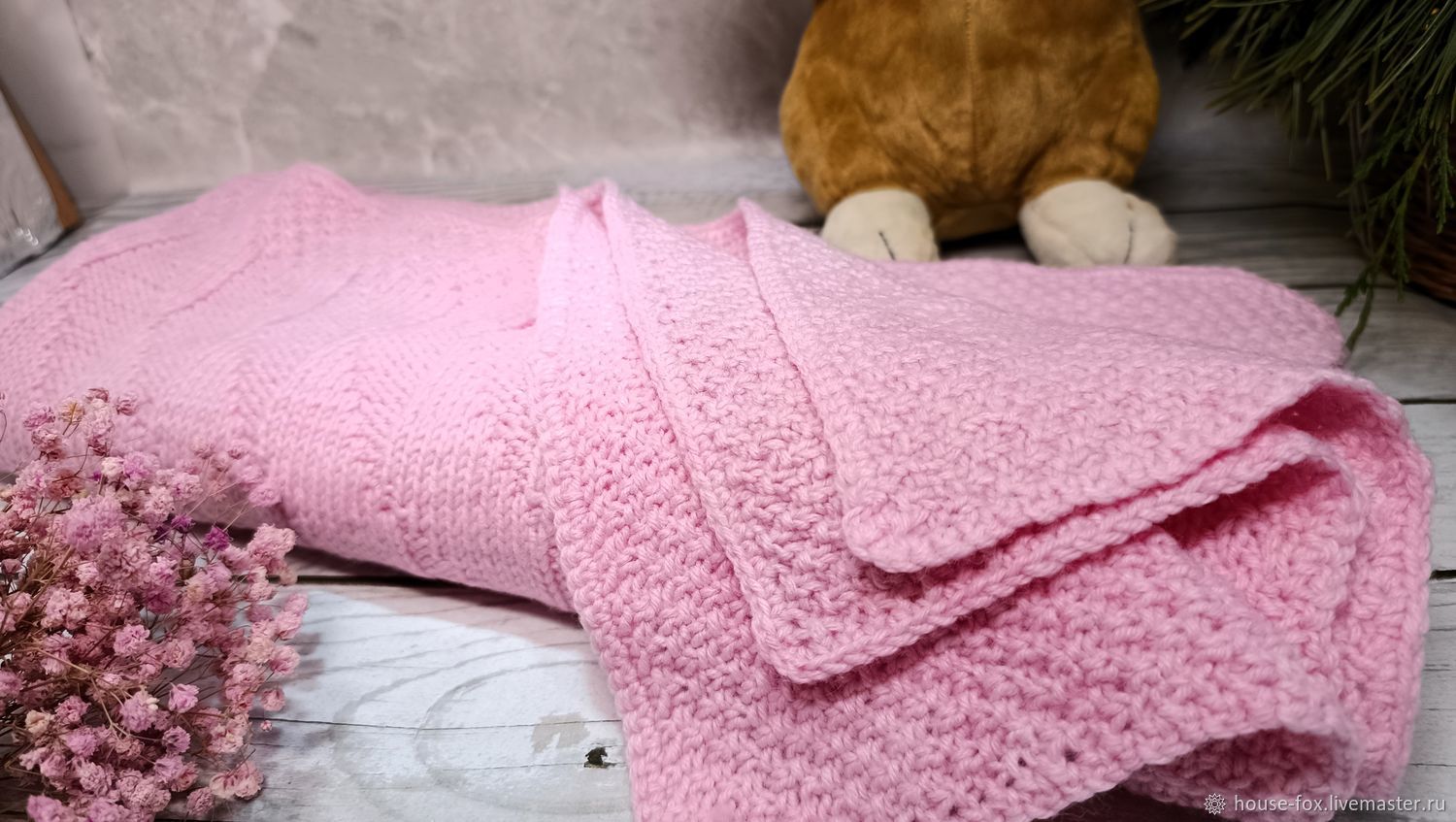 Детский плед Нежность ручной вязки в интернет-магазине Ярмарка Мастеров ...