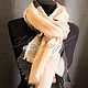 Flax gray-orange Italian scarf 'Carousel'. Scarves. Platkoffcom. My Livemaster. Фото №4