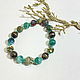 A bracelet made of beads: Shades of the Dragon. Green, brown, Bead bracelet, St. Petersburg,  Фото №1
