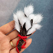 Украшения handmade. Livemaster - original item Brooch made of leather and fur Willow bouquet gift for a woman. Handmade.