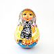 Music Russian doll Nevalyashka, wooden roly-poly with black cat, Dolls1, Ryazan,  Фото №1