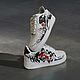 Кроссовки белые nike AF1, кастом, ручная роспись, формула 1, унисекс. Кроссовки. Olgavolgoart. Роспись одежды и обуви. Кастом. Ярмарка Мастеров.  Фото №7