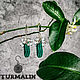 Серьги с малахитом и лунным камнем. Серьги классические. Turmalin. Ярмарка Мастеров.  Фото №4