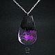 Pendant made of black hornbeam and resin with a lilac pattern, Pendants, Mikhailovka,  Фото №1