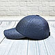 Order Baseball cap made of genuine ostrich leather in blue. SHOES&BAGS. Livemaster. . Baseball caps Фото №3