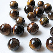 Материалы для творчества handmade. Livemaster - original item Tiger eye 6 mm, smooth ball, natural stone beads. Handmade.