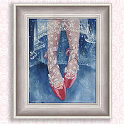 Oil painting. The Lilac Fairy. Ballerina