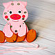 Lacing game for kids made of felt, piglet, Lacing cards, Moscow,  Фото №1