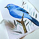 'Ultramarine' watercolor painting (birds, blue, light blue). Pictures. Nadezda Perova. My Livemaster. Фото №6