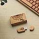 Wooden gift flash drive 32 GB 'With love' in a box, Gifts for March 8, St. Petersburg,  Фото №1