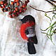 Felted brooch 'bullfinch'. Brooches. Fire-flower. Online shopping on My Livemaster.  Фото №2