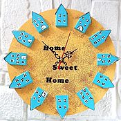 Для дома и интерьера handmade. Livemaster - original item Wall Clock Home Sweet Home. Handmade.