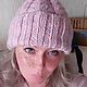 Вязаная женская шапка с отворотом, Шапки, Обнинск,  Фото №1