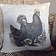 'Cock and Hen' decorative Pillow country, vintage. Pillow. botanica-m. Online shopping on My Livemaster.  Фото №2