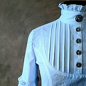 Одежда handmade. Livemaster - original item Blouse with a ruffle above the elbow in the Victorian style. Handmade.