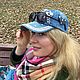 Бейсболка джинсовая со стразами .С очками в подарок, Бейсболки, Санкт-Петербург,  Фото №1