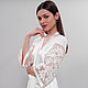 Long Bridal Robe with Cotton Lace Applique D7(long), Bridal Lingerie, Robes, Kiev,  Фото №1
