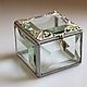 Wedding box. Box with facets and filigree. Cube. Caskets for rings. Glass Flowers. My Livemaster. Фото №6