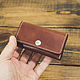 Business card holder made of cognac leather, Business card holders, Volzhsky,  Фото №1