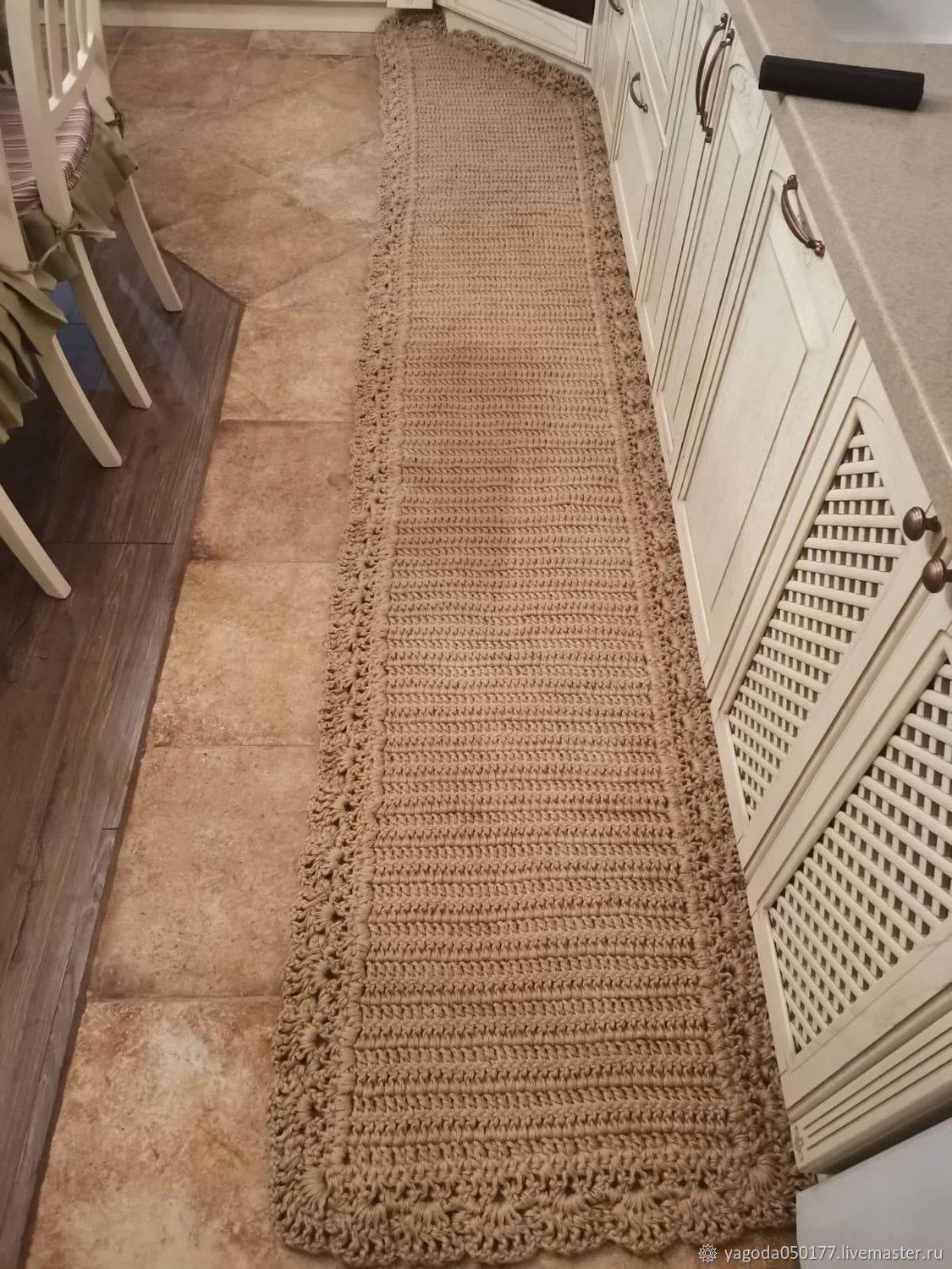 Carpet made of jute with an openwork border, Floor mats, Kaluga,  Фото №1