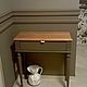 Console table in the hallway on the elegant turned legs and waxed top. It has a roomy shelf for storage. The difference in color and texture possible with manual work.
