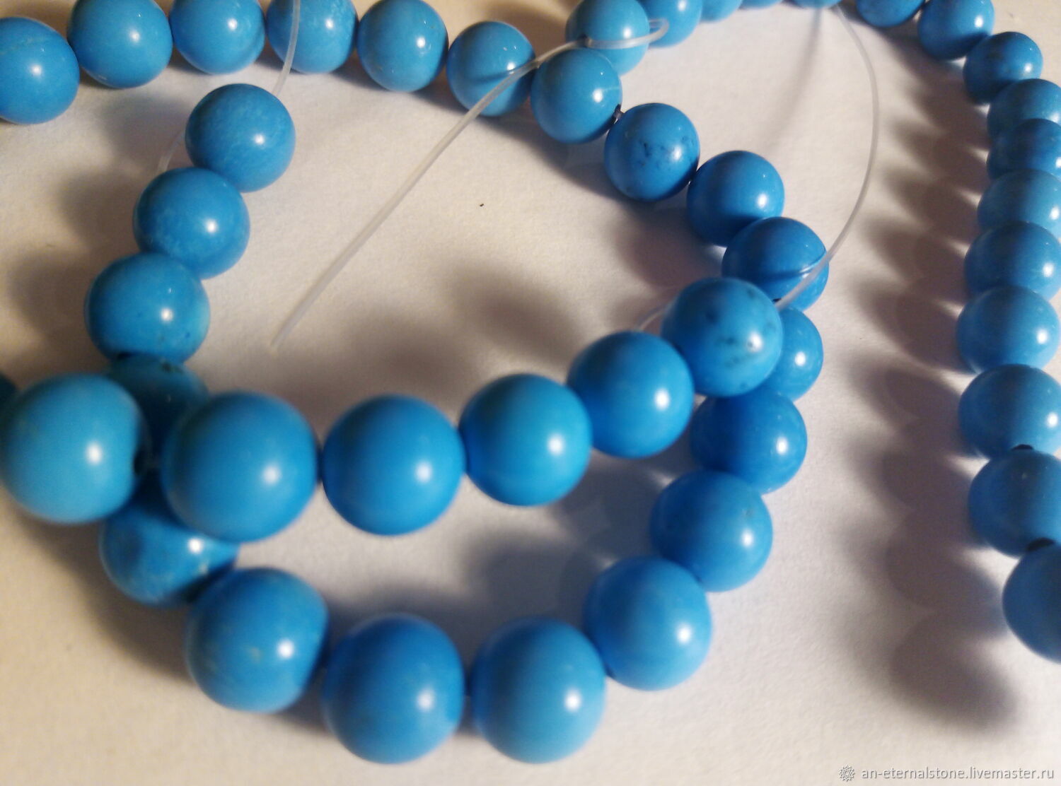 Бусины: Бирюза натуральная 6мм в интернет-магазине на Ярмарке Мастеров ...
