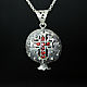 Garnet pendant with a cross made of 925 sterling silver and zircons AS0004, Pendant, Yerevan,  Фото №1