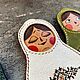 Ключница-матрешка из натуральной кожи с ручной вышивкой и росписью. Ключницы. Юлия Врублевская (vrublevsky-j). Интернет-магазин Ярмарка Мастеров.  Фото №2