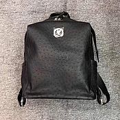 Сумки и аксессуары handmade. Livemaster - original item Backpack made of ostrich skin, stylish model, black color.. Handmade.