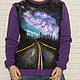 Hoodie sweatshirt 'Way to dream' hand painted, Jumpers, St. Petersburg,  Фото №1