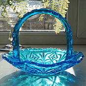 Винтаж handmade. Livemaster - original item Large basket made of vitriol glass. Handmade.