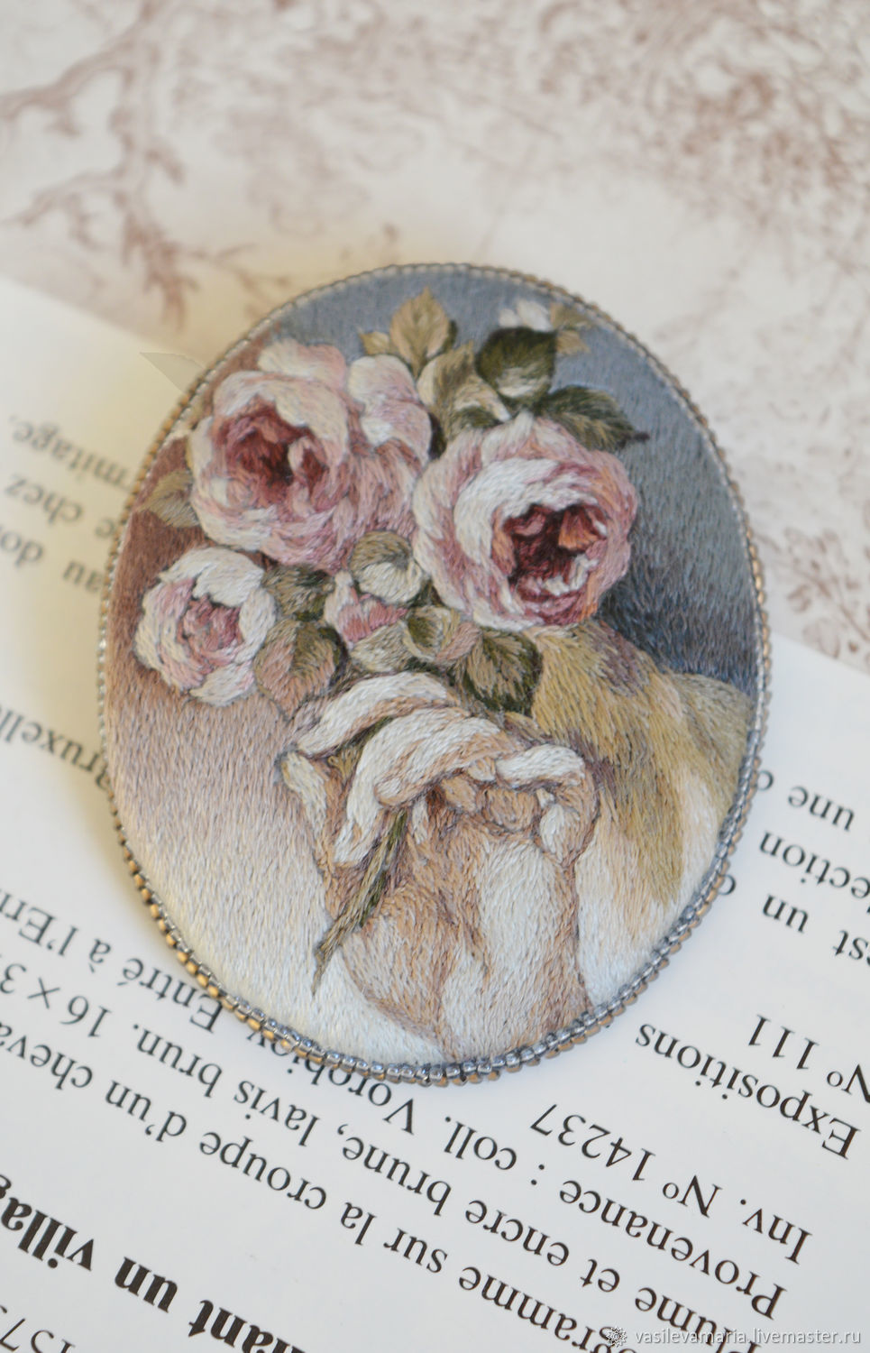 Брошь-булавка: "Vintage roses" – заказать на Ярмарке Мастеров – Q3GK0RU ...