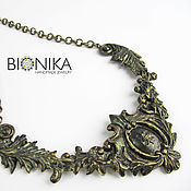 Украшения handmade. Livemaster - original item Necklace in vintage style polymer clay with swirls of Baroque. Handmade.