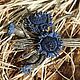 Leather cornflower "Pieces of the Sky". Brooches. Alla Dolmatova. Online shopping on My Livemaster.  Фото №2